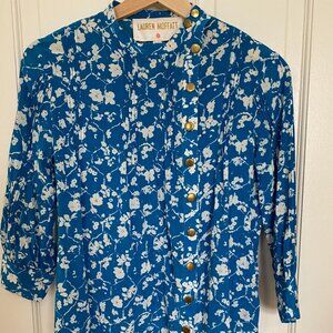 Lauren Moffatt Pintuck Silk Top in Small, EUC